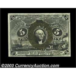 Fr. 1235 5c Second Issue Very Choice New. This truly scarce Second Issue Fiber Paper note would be a