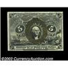 Image 1 : Fr. 1235 5c Second Issue Very Choice New. This truly scarce Second Issue Fiber Paper note would be a