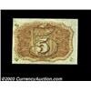 Image 2 : Fr. 1235 5c Second Issue Very Choice New. This truly scarce Second Issue Fiber Paper note would be a