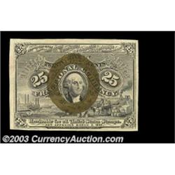 Fr. 1284 25c Second Issue Very Choice New. Beautiful colors, nice margins and quite near the full Ge