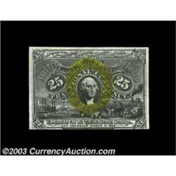 Fr. 1290 25c Second Issue Very Choice New. This rare Fiber Paper note is an absolute Gem but for its