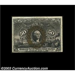 Fr. 1322 50c Second Issue About New. This otherwise very nice Fiber Paper note has a light vertical