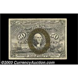 Fr. 1322 50c Second Issue About New. A very nice, lightly circulated Fiber Paper note.  Important no