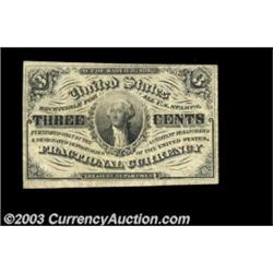 Fr. 1226 3c Third Issue Very Fine. A small but clearly visible gutter fold bisects this note from th