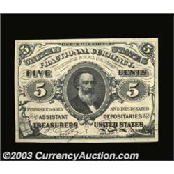 Fr. 1236 5c Third Issue Very Choice New. A tiny touch more margin and this Red Back Clark would rate