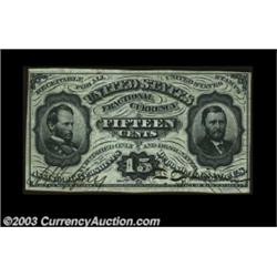 Fr. 1274SP 15c Third Issue Narrow Margin Face About New. A nice Grant-Sherman face, hand signed by J