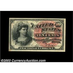 Fr. 1257 10c Fourth Issue Gem New. Unusually well margined, and bearing an easily seen water mark.