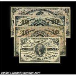 Four Quality Third Issue Notes. Fr. 1227, Fr. 1255, Fr. 1251 and Fr. 1291. All four notes are bright