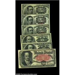 Complete Fifth Issue Set. Fr. 1264, 1265, 1266, 1308, 1309, and 1381. The Fr. 1264 grades About New,