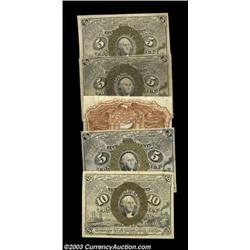 Five Second Issue Notes. Fr. 1232, 1233, 1246, and 1232SP Narrow Margin Pair. The regular issue note