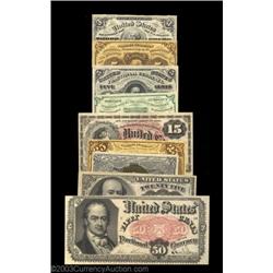 Nine Fractional Types. Fr. 1226, 1230, 1238, 1242, 1267, 1281, 1288, 1309, and 1381. A nice high gra