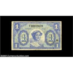 Series 541 $1 Replacement Fine. A scarce note, problem-free save for honest circulation with good co