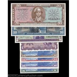 Series 681 Complete Set with Matched Final Two Digits. All eight notes are present from 5¢ through $