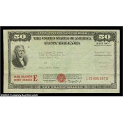 Reduced Size United States Series E $50 Bond.The second type Series E bond issued during World War I