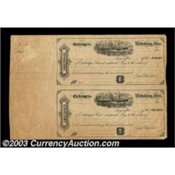 First and Second of Exchange from Vicksburg, Mississippi. An uncut pair from the early twentieth cen