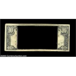 Exploding Bank Pack. A hollowed-out pack of Ten Dollar Notes. If either edge is fanned, nothing but