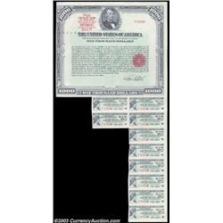 $1000 U.S. Treasury Bearer Bond. This is a 7 5/8% U.S. Treasury Bearer Bond of 2002-2007. The issue