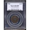 Image 1 : 1788 1/2 C Massachusetts Half Cent MS63 Brown PCGS.