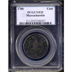 1788 1C Massachusetts Cent VF25 PCGS.