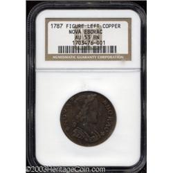 1787 COPPER Nova Eborac Copper, Seated Left AU53 NGC.