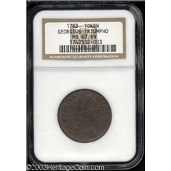 1783 TOKEN Georgius Triumpho Token MS62 Brown NGC.
