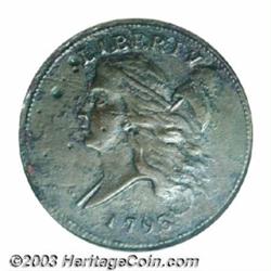 1793 1/2 C --Corroded, Damaged--ANACS. XF Details, Net Fine 15.