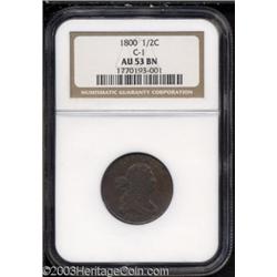 1800 1/2 C AU53 NGC.