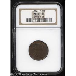 1804 1/2 C Plain 4, No Stems MS61 Brown NGC.