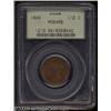 Image 1 : 1849 1/2 C Large Date MS64 Red and Brown PCGS.