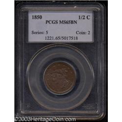 1850 1/2 C MS65 Brown PCGS.