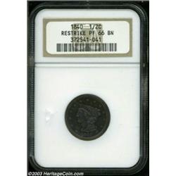 1840 1/2 C Restrike PR66 Brown NGC.