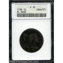 1795 1C Plain Edge Fine 15 ANACS.