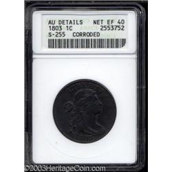 1803 1C Small Date, Small Fraction--Corroded--ANACS. AU Details, Net XF40.