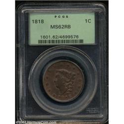 1818 1C MS62 Red and Brown PCGS.