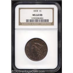 1818 1C MS64 Red and Brown NGC.