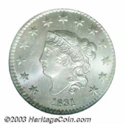 1831 1C Medium Letters MS66 * Brown NGC.