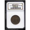 Image 1 : 1843 1C Petite Head, Large Letters MS63 Brown NGC.