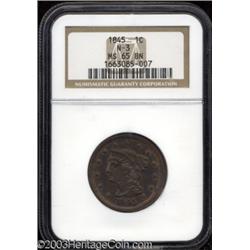1845 1C MS65 Brown NGC.