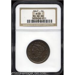 1847 1C MS66 Brown NGC.