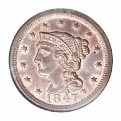1847 1C MS66 Red and Brown NGC.
