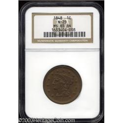 1848 1C MS65 Brown NGC.