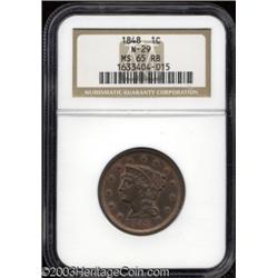1848 1C MS65 Red and Brown NGC.
