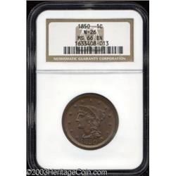 1850 1C MS66 Brown NGC.