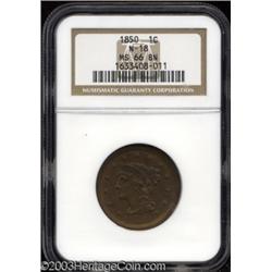 1850 1C MS66 Brown NGC.