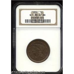 1850 1C MS67 Brown NGC.