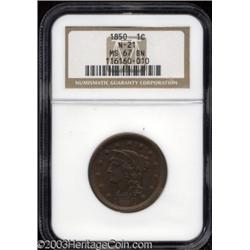 1850 1C MS67 Brown NGC.