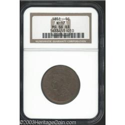 1851 1C MS66 Red and Brown NGC.