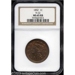 1852 1C MS65 Red and Brown NGC.
