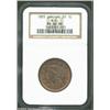 Image 1 : 1855 1C Upright 5s MS66 Red and Brown NGC.