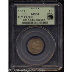 1857 1C MS64 PCGS. Eagle Eye Photo Seal.